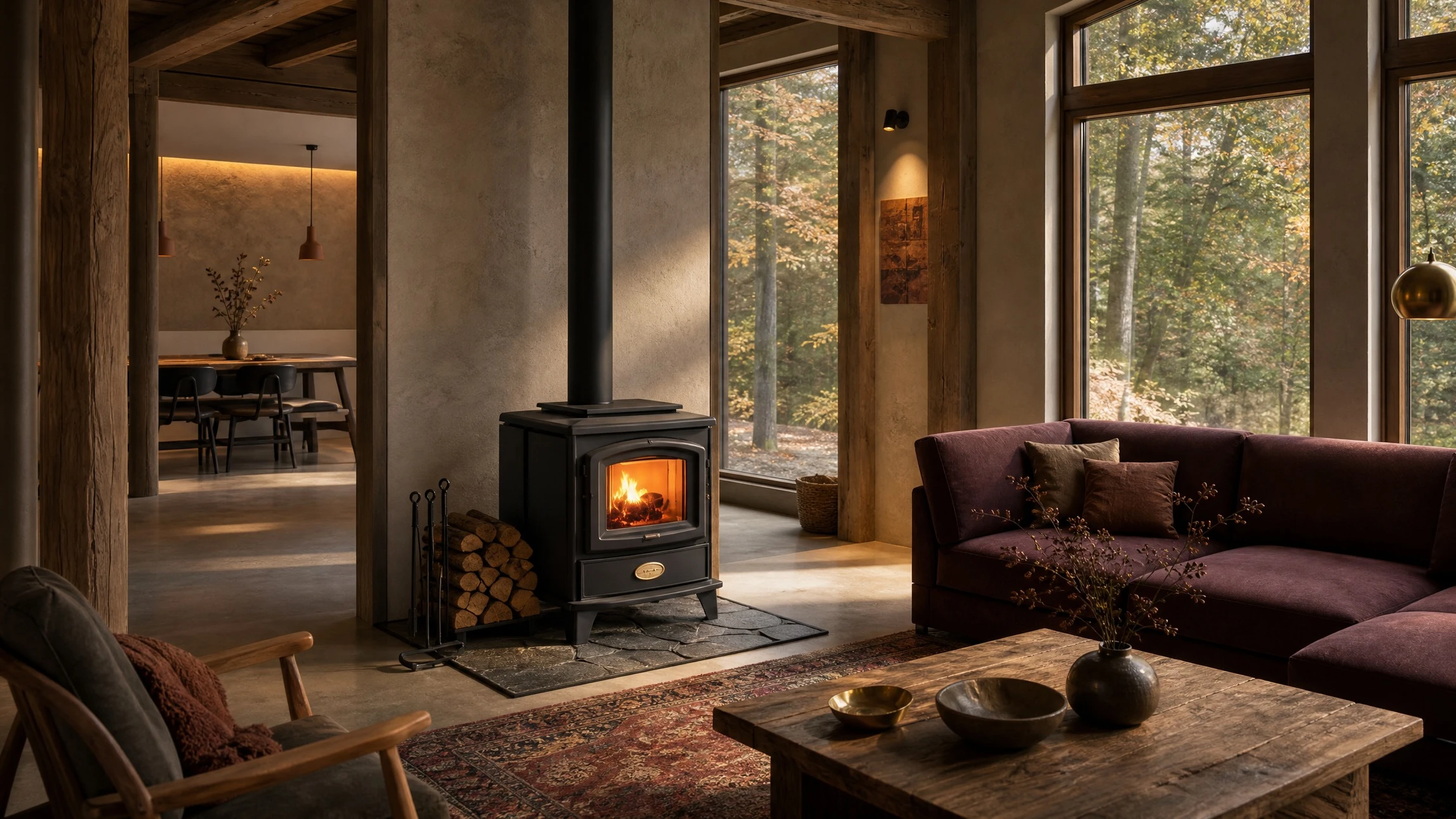 Poêle chauffant en granulés de bois